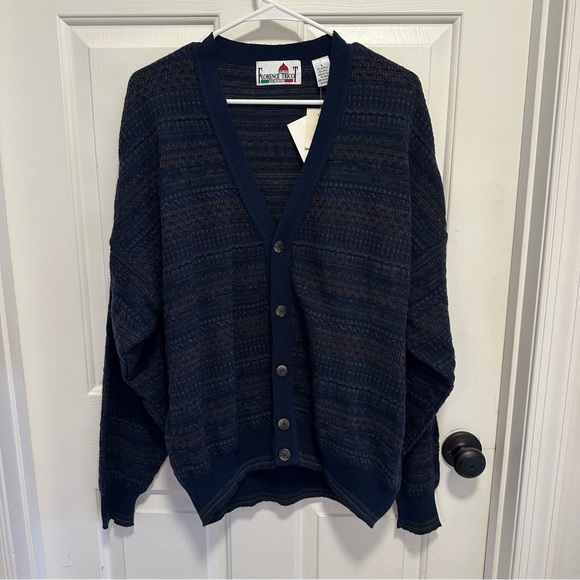 Vintage Florence Tricot Men’s Wool Blend Button Down Cardigan Coogi style Size L - Picture 1 of 5